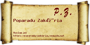 Poparadu Zakária névjegykártya